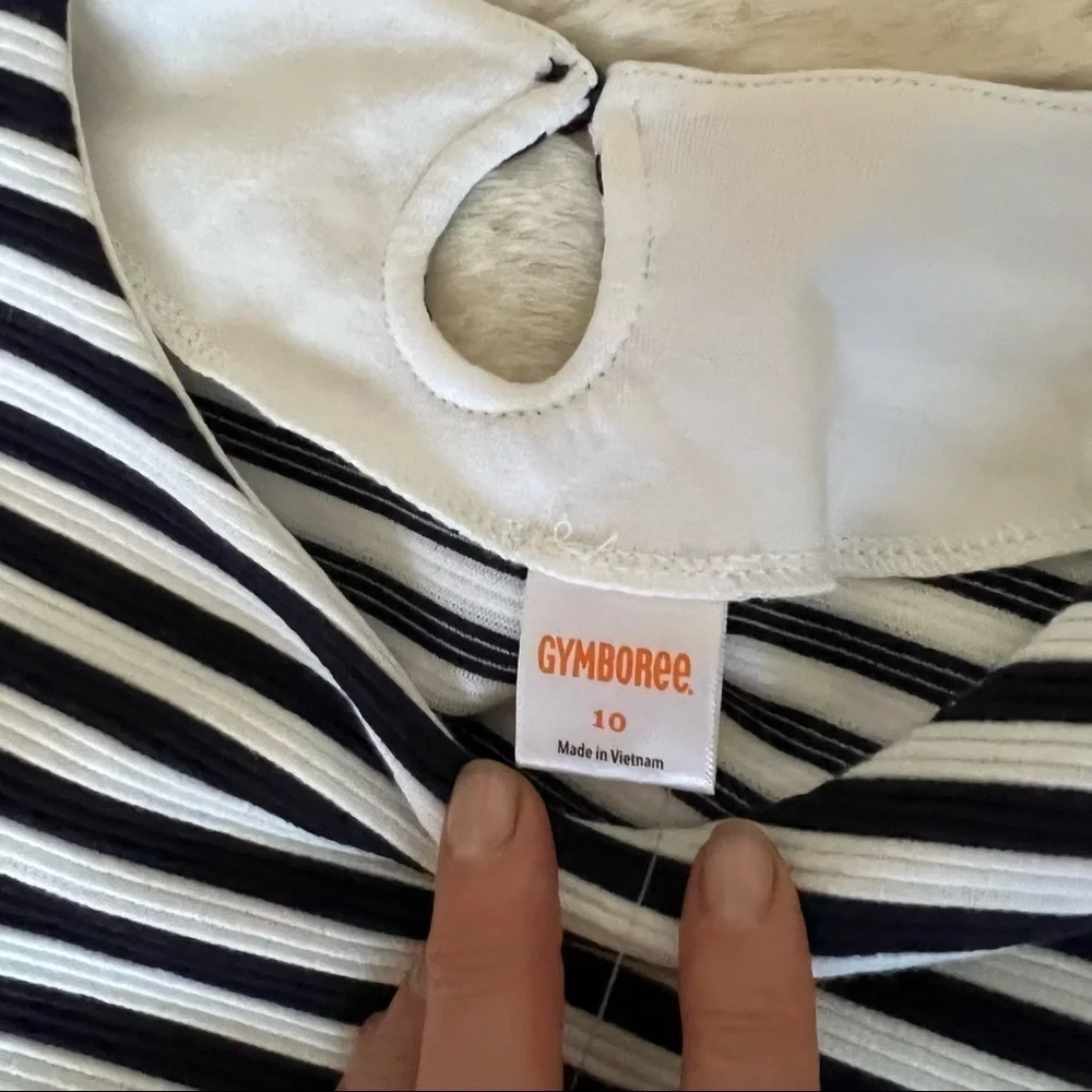 ! Gymboree kids girls striped navy & white dress size 10